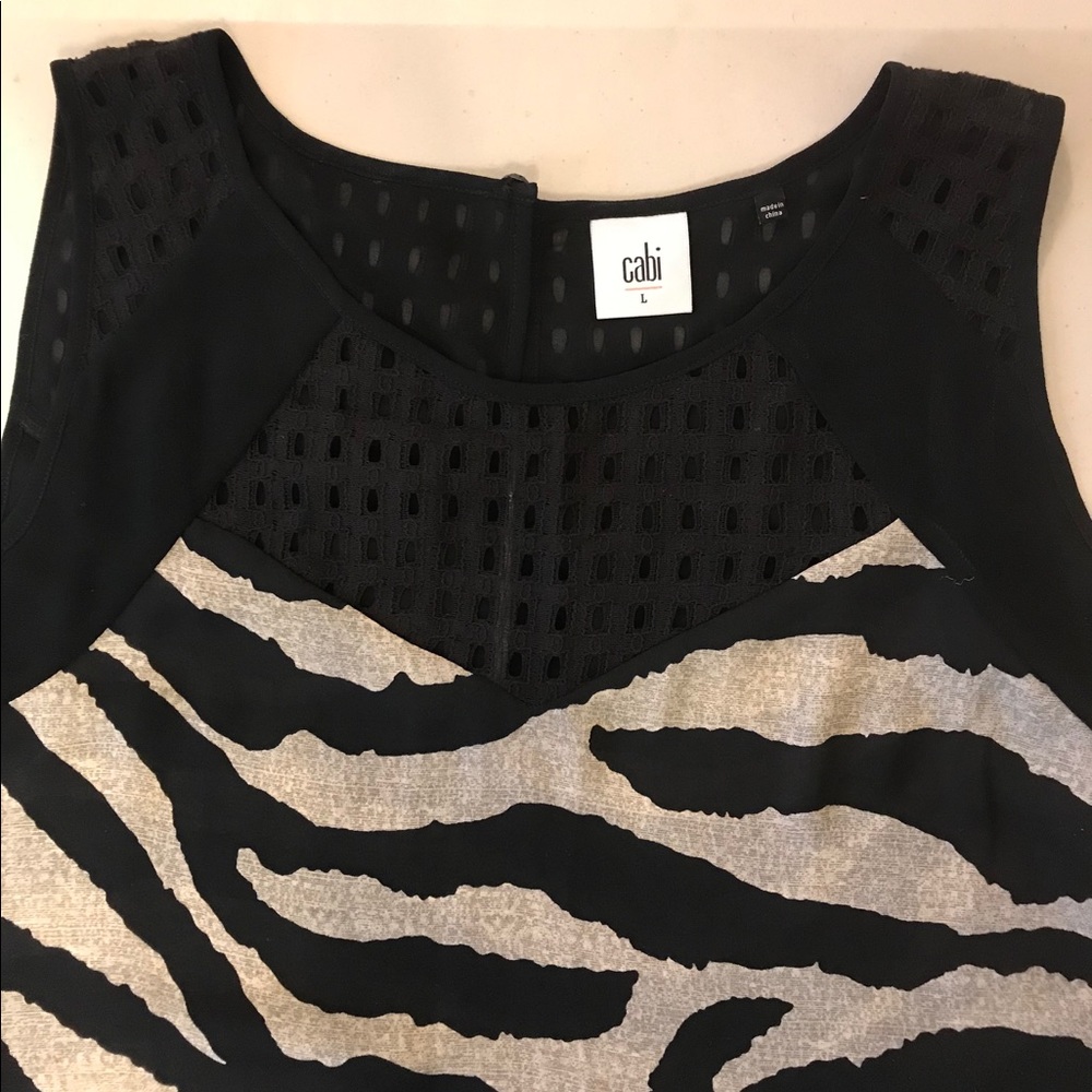 CAbi Zebra print  Dressy Tank Large